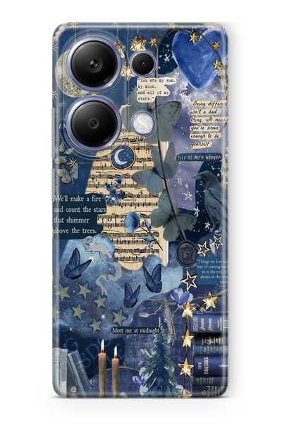 moonset Xiaomi Redmi Note 13 Pro 4G Uyumlu Kolaj Tasarımlı Baskılı Şeffaf Tel...