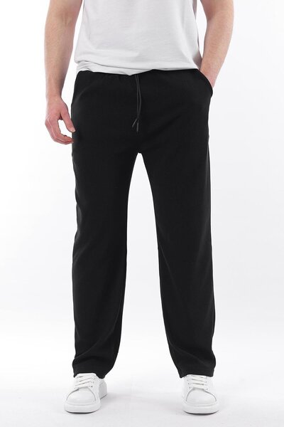 Madmext Siyah Beli Ayarlanabilir Cep Detaylı Bol Pantolon 6545