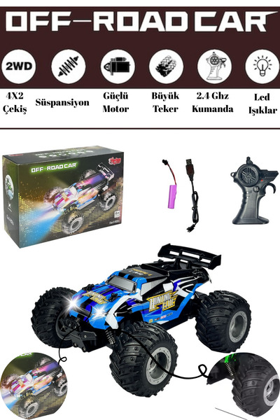 welcomein Uzaktan Kumandalı Full Fonksiyon Işıklı 2.4G 1:18 Şarjlı High Off Road Araba +20 Km Hız
