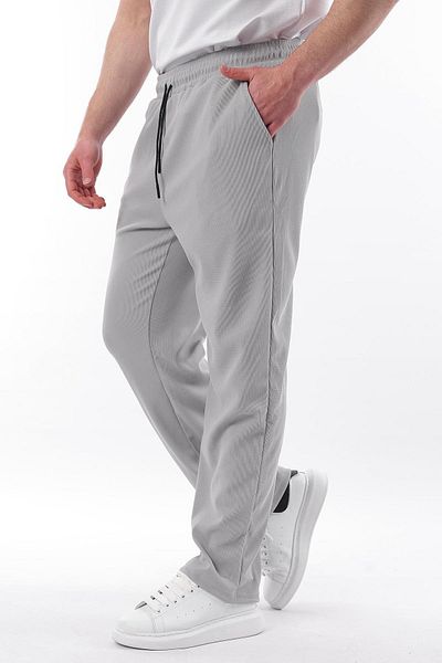 Madmext Gray Loose Trousers - Adjustable Waist and Pocket Detail 6545