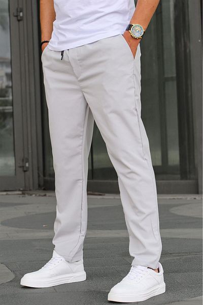 Madmext Stoff Fallschirm bemalt grau Basic Herrenhose 6513