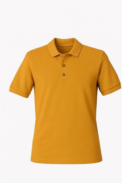 trender Polo Neck Mustard Men's T-Shirt 2127