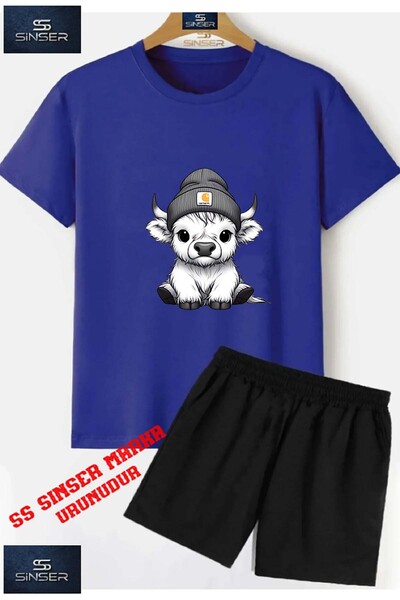 SS SİNSER Tricou cu gât rotund cu imprimeu special „COW CUTE BERET“ pentru co...