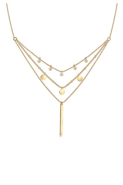 ELLI Necklace Ladies Layer Geo Bar With Crystals In 925 Sterling Silver
