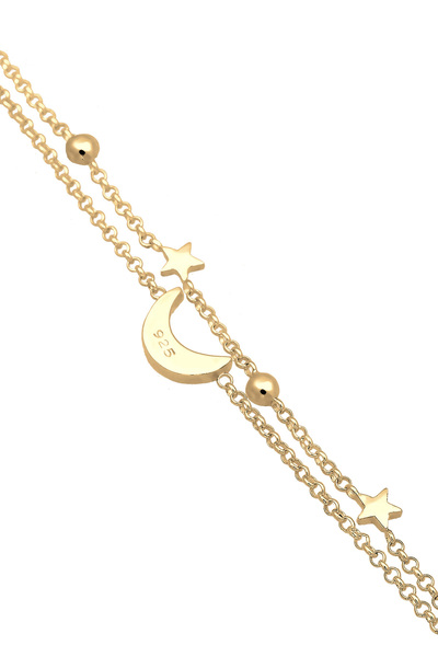 ELLI Náramek Dámská galaxie s půlměsícem a hvězdami s krystaly ze stříbra ryzosti 925