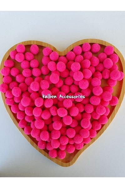 Hobialem 100 Pieces 2cm Pompom Fuchsia Plush Soft Pompom