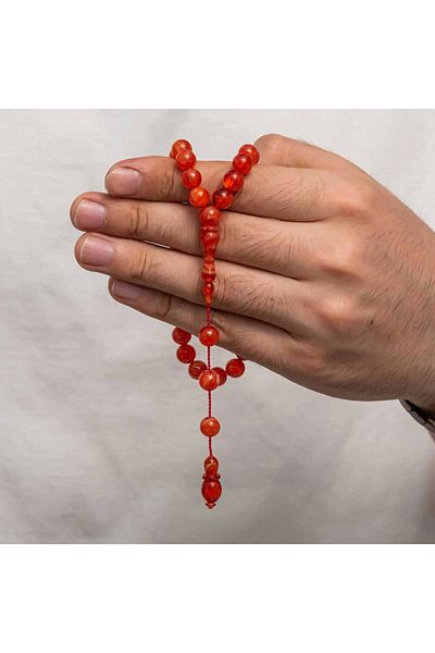 ECOME Round Clamping Amber Rosary