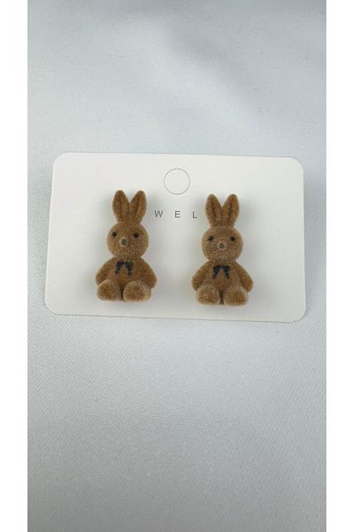 lilith accesuary Special Design, Plush Rabbit Earrings, Couple Earrings, Light Coffee Earrings, Gift Wrapped