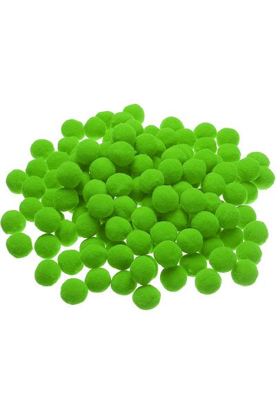 Hobialem 100 Pieces 2cm Green Pompom Soft Pompom Plush