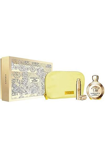 Versace Eros Pour Femme Eau de Parfum Set with Eros Mini and Body Lotion - For Women, 100ml