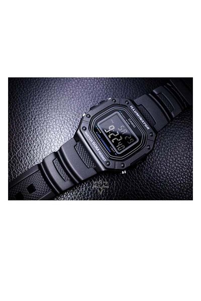 Casio W-218H-1BVDF Black Digital Resin Band Unisex Watch, Modern