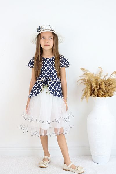 FESSHERA 🎀   Girl's Special Day Combination - 3-Piece Combination Dress, Hat and Belt Set 🎀