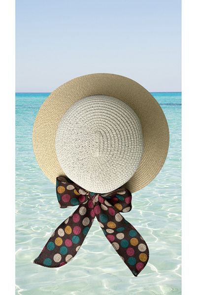 BY SCK Women's Straw Hat Summer Beach Hat Premium Quality - Foldable - Adjustable