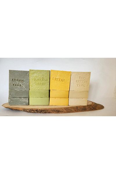 Skygo Natural Production Soap - Mixed Set of 12 (Argan-Defne-Bıttım-Pure Olive Oil)
