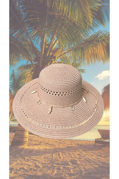 BY SCK Women's Straw Hat Summer Beach Hat Premium Quality - Foldable - Adjustable to Head