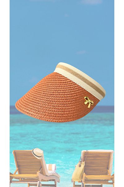 BY SCK Women's Straw Hat Summer Beach Hat Premium Quality - Visor Hat