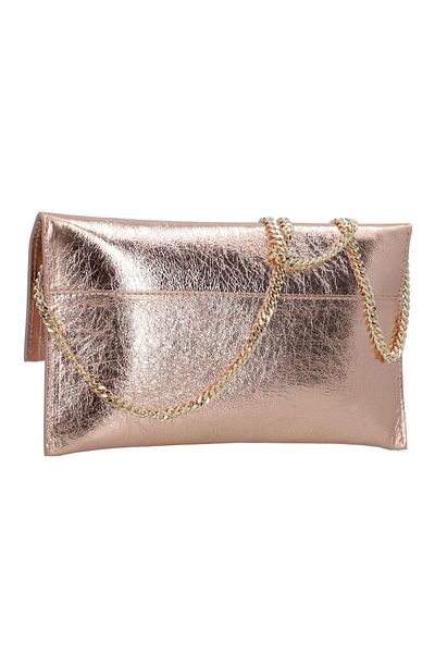 Patrizia Pepe Fly Metallic Clutch Tasche Leder 27 cm