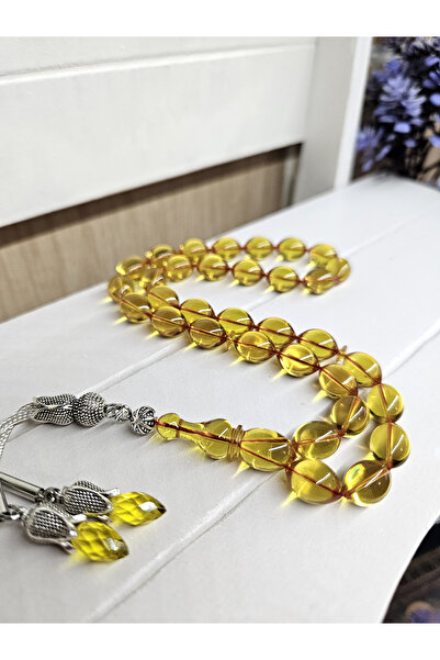 Zikir Tesbih Ateş Kehribar Tesbih, Zirkon taşlı Ahşap Kutulu Seri, Sıkma Kehr...