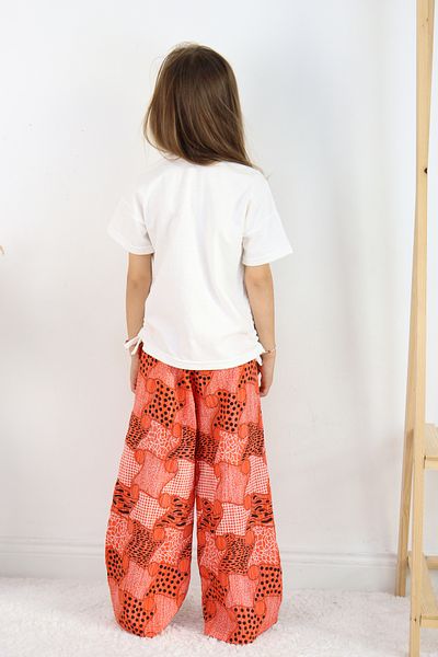 FESSHERA 🌸   Girls'''Love Yourself'' Printed T-Shirt and Geometric Ethnic Pattern Wide Leg Pants Set