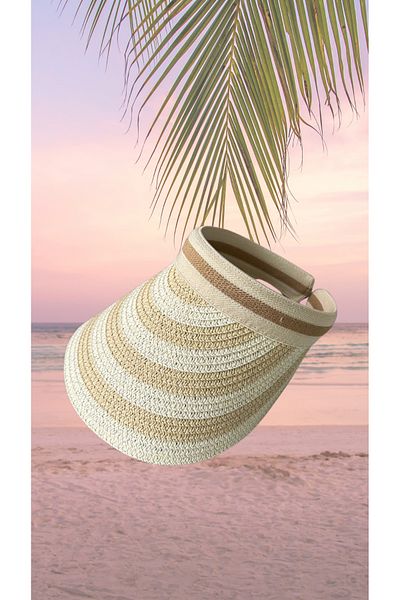 BY SCK Women's Straw Hat Summer Beach Hat Premium Quality - Visor Hat