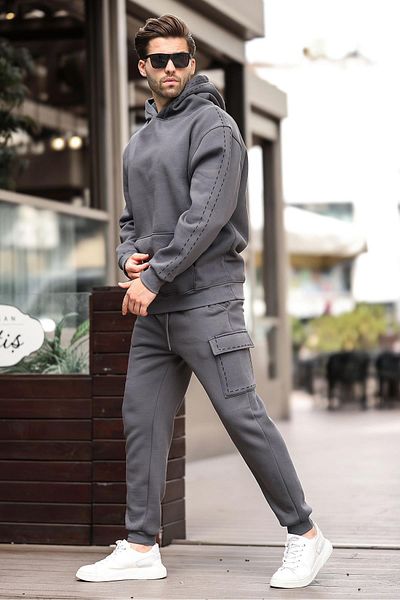 Madmext Ανδρική φόρμα καπνιστή με κουκούλα - Elastic Leg 5957