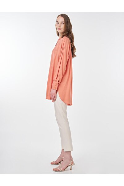 Kayra Hidden Paw Shirt Collar Tunic Salmon