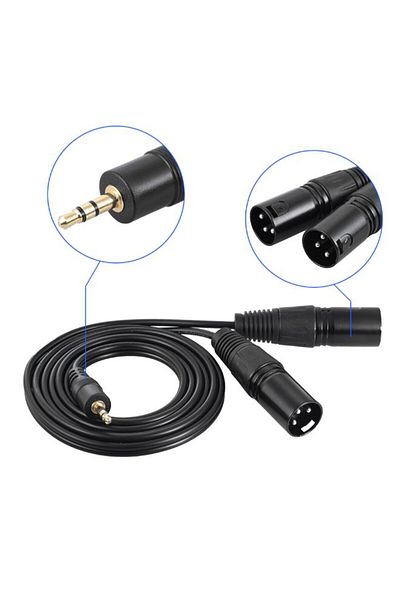 Generic Dual XLR Male To 3.5mm Male Cable Cord