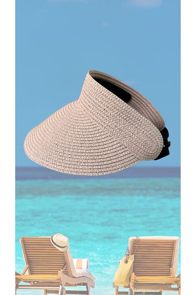 BY SCK Women's Straw Hat Summer Beach Hat Premium Quality - Visor Hat