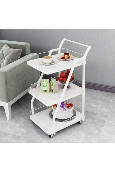 Generic Iron and Marble Serving Trolley - 85x65x41