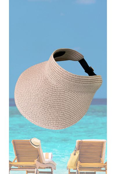 BY SCK Women's Straw Hat Summer Beach Hat Premium Quality - Visor Hat