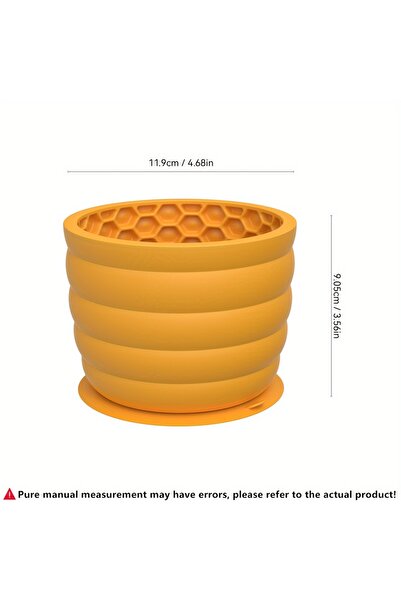 Choice كوب طعام بطيء من السيليكون أصفر اللون كبير الحجم - تصميم مضاد للانزلاق...