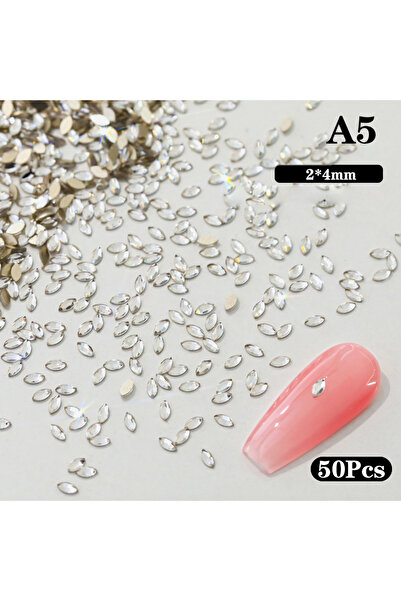 Choice A5 50 قطعة عشوائية صغيرة مدببة من الأسفل بأشكال مختلطة من مجوهرات الكر...