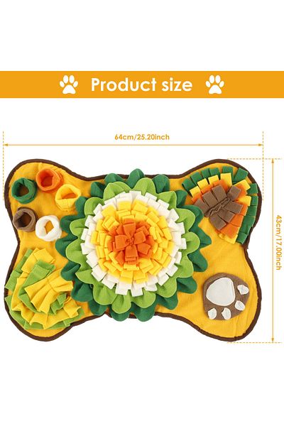 Choice 64x43cm Golden Pet Snuffle Mat Anti Slip Dogs Sniff Pad Soft Polyester Interactive Dog Treat Dispens
