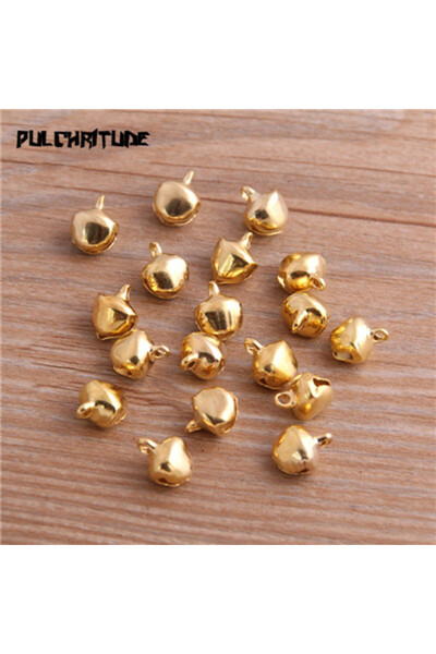 PULCHRITUDE 100 قطعة من أجراس عيد الميلاد الجديدة المصنوعة من الذهب مقاس 6 × ...