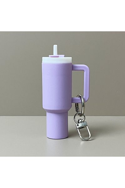YTYIN F Mini Cup Keychain Keychain for Lip Balm Cute Tumbler Key Ring Handbag Charms Key Ring for Stanley.