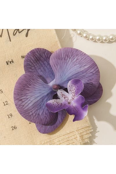 Choice 5pcs Dark Purple 5/10pcs Phalaenopsis Artificial Butterfly Orchid 9.5CM Fake Flowers Heads Wedding D