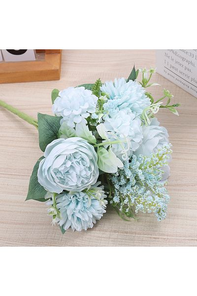Choice Blue Peony Artificial Flowers High Quality Silk Roses Fake Wedding Vacation Party Home Table Decorat
