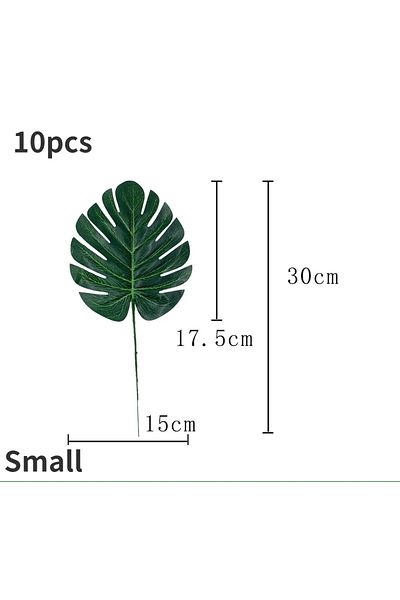 Choice F 10pcs Tropical Palm Leaves Summer Monstera Artificial Silk Turtle Leaves For Home Hawaiian Luau B.