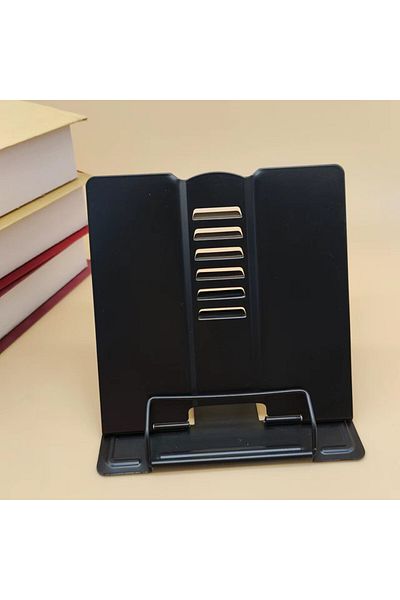 Choice Black Adjustable Portable Metal Adjust Reading Book Holder Support Document Shelf Bookstand Tablet M