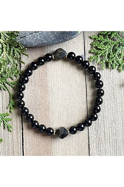 Choice black 8mm 1 Pc Black Tourmaline Obsidian Bracelet Men And Women, The Ideal Choice Of Gift