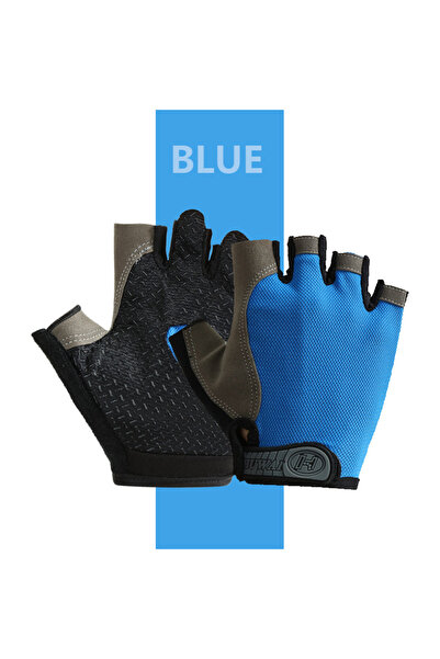 Choice M Blue Breathable Anti-Slip Half Finger Gloves for Fitness Cycling Sum...