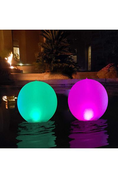 Shunmaii Floating Pool Lights 16 Colors Floating Pool Lights 40cm Large Inflatable Pool Beach Ball For Water
