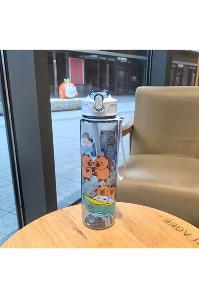 Choice 800ml Blue 800ML Kids Water Sippy Cup Creative Cartoon Cup with Straws Leakproof Water Bottle Outdoo