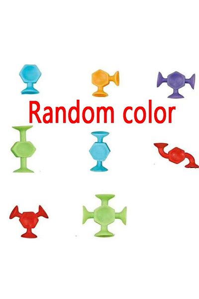 Choice 19 Pcs Random Color 19 Pcs Suckers Assembled Toys Funny Silicone Block Model Construction Toys Sucke
