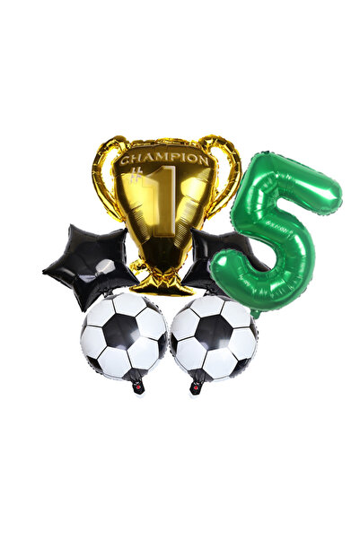 Choice مجموعة أخرى من 6 قطع، 5 بالونات فويل خضراء مرقمة رقميًا مقاس 32 بوصة، ...