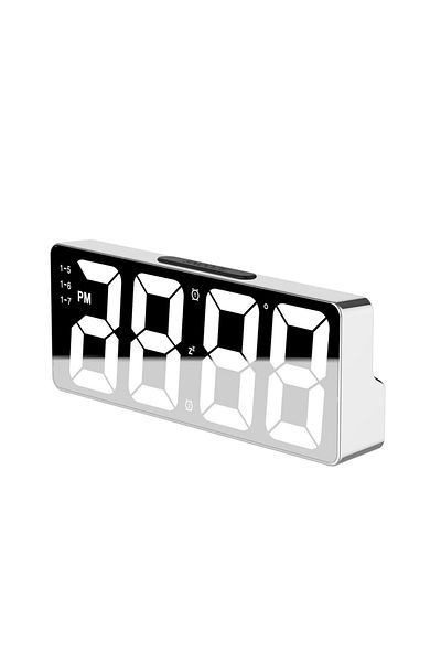 Choice White Multi-function Digital Alarm Clock Temperature Date Alarm Snooze Sound Control Night Mode Desk