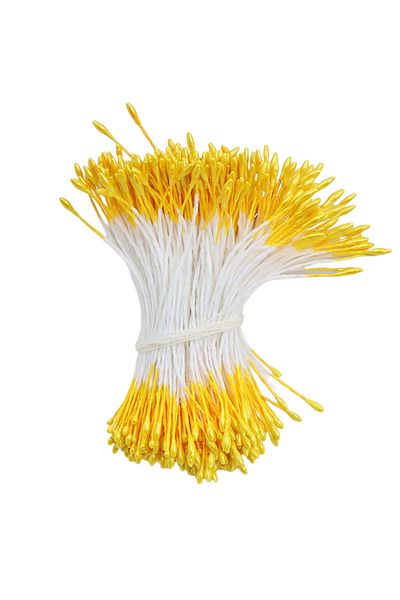 Choice Dark Yellow 360pcs 1mm Pearlescent Simulated Flower Stamens for Flower Arrangements and DIY Crafts P