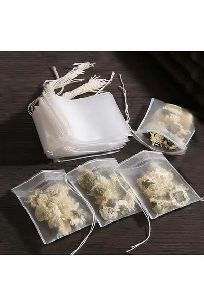 Choice 5x7- 0.02 100 Pcs Disposable Tea Bags Filter Bags for Tea Infuser with String Heal Seal Food Grade N
