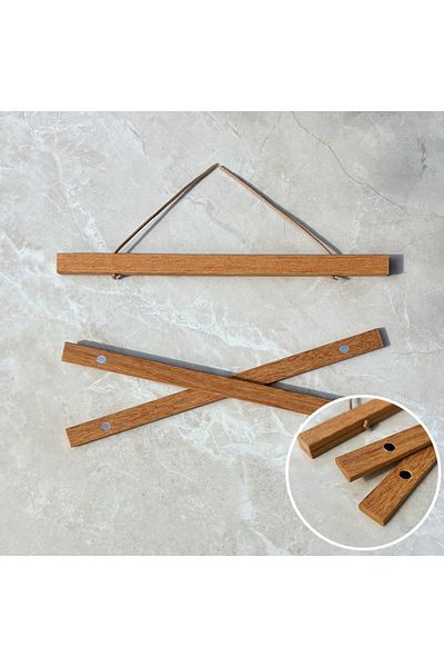 Choice 50cm(19.7IN) Teak Wood Magnetic Frames Teak Pine Wood Picture Poster Hanger Frame For Wall Art Canva