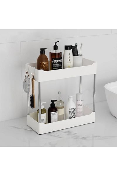Choice White Premium Kitchen Countertop Organizer Shelf - Sturdy Elevated Spice Rack and Spacious Storage R